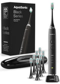 Aquasonic Black Series Ultra Whitening Toothbrush â ADA Accepted Electric Toothbrush- 8 Brush Heads & Travel Case â 40,000 VPM Electric Motor &