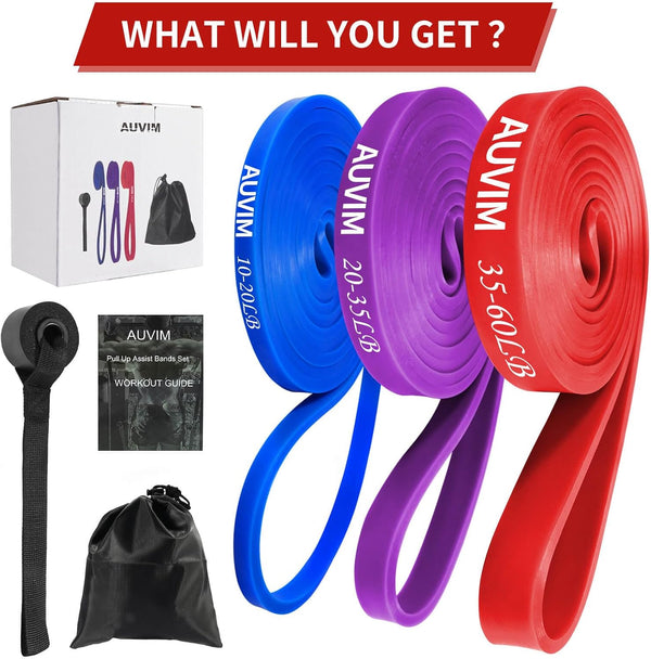 Resistance Bands Set Pull up Bands 3 Different Levels Fitness Exercise Bands for Men Women for Strength Training,Pilates,Yoga,Crossfit Include
