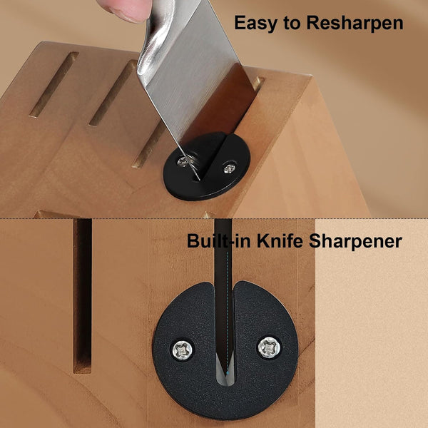 Kuisine Premium Sharp Knife Set,High Carbon Stainless Steel Sharper Blade Ergonomic Non-slip Handle,Kitchen Block Knife Set Chef Knife Block Set