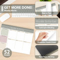 Weekly to Do List Notepad, Undated Planner with 52 Sheets (8.5''X11''), Desk Weekly Planner for Women & Man, Home School & Work-Green
