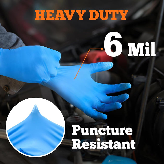 Titanflex Disposable Nitrile Gloves 6 Mil Blue Heavy Duty Disposable Gloves, Coo