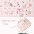 Bluboon Makeup Bag Zipper Pouch Travel Toiletry Bag Portable Cosmetic Bag Organizer for Women and Girls(Strawberry Corduroy Beige) Beige