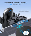 Car Phone Holder, Universal CD Slot Phone Mount, Hands Free Automobile Cell Phone Stand, 360° Adjustable Phone Mount for Car Compatible with