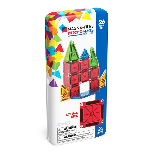MAGNA-TILES Micromags 26-Piece Travel Magnetic Construction Set Ã¢ÂÂ Bold Colo