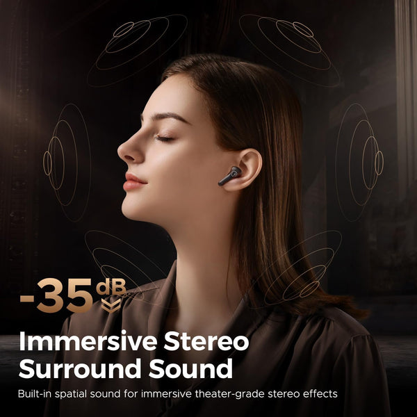 Soundpeats T3 Pro Wireless Earbuds, 12Mm Drivers Bass Stereo in Ear Headphones, Bluetooth 5.4, 28Hrs Playtime, Call Noise Cancellation, IPX4