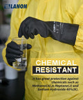 LANON Rubber Chemical Resistant Gloves, Reusable Heavy-duty Safety Work Gloves, Acid & Alkali Protection, Non-Slip, X Large X-Large (Pack of 1)