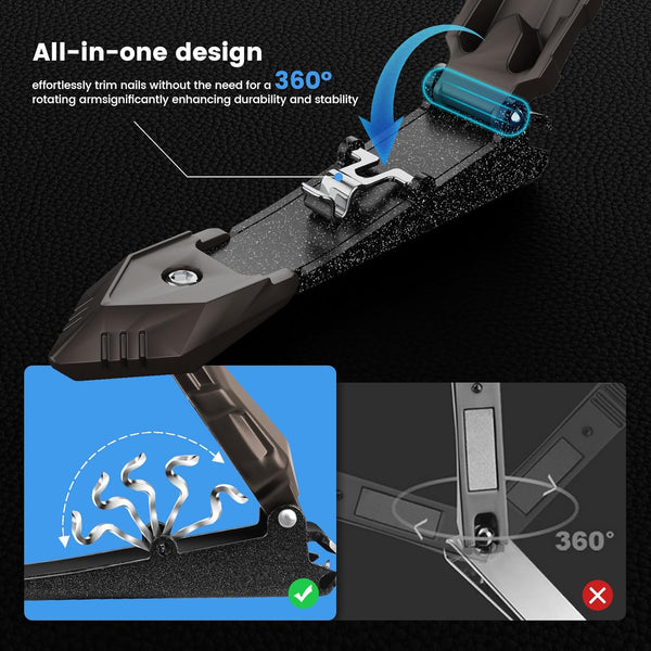 Nail Clippers for Men with Catcher â No Splash, Self-Collecting Premium Steel Clippers for Fingernails & Toenails, Ideal Gift & Grooming Gifts,