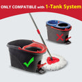 Spin Mop Replacement Set for O-Cedar Easywring 1-Tank System, Includes 2 Mop Head Replacement, 1 Mop Handle (30-58In Adjustable 4-Section Pole), 1