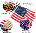 Small American Flags on Stick 5x8 Inch/12 Pack - Mini Ameirican Flags/Handheld American Wooden Stick Flag with Safe Spear Top for July 4th