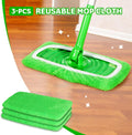 Reusable Microfiber Mop Pads Compatible with Swiffer Sweeper, 3 Pack Dry Sweeping Cloths & Wet Mopping Cloths, Washable Pads for Hardwood Floor