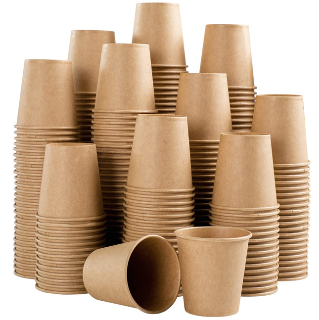 Lamosi 600 Pack 3 OZ Kraft Paper Cups, Disposable Bathroom Cups, Small Mouthwash Cup, Hot/Cold Beverage Cup for Home, Ki