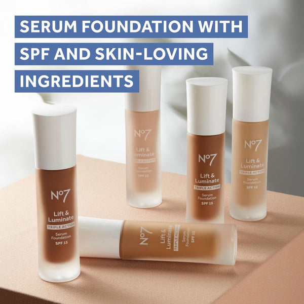 No7 Lift & Luminate Triple Action Serum Foundation, Cool Vanilla, 1 Fl Oz 03 - Cool Vanilla
