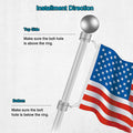 Flag Pole Rings, Aluminum Alloy Flagpole Rings 360° Rotating Anti Wrap Flag Mounting Ring, Spinning Flag Pole Clips with Carabiner for 0.75-1.02