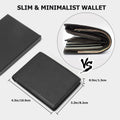 Slim Mens Wallets Leather Rfid Blocking Bifold Wallets for Men with ID Window