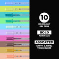 SAKURA Gelly Roll Moonlight 10 Gel Pens - Bold Ink Pen for Journaling, Art, Calligraphy, or Drawing - Assorted Earth & Jewel Tone Ink - Bold Line