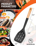 Pack of 2 Silicone Spatula, Non Stick Cooking Utensil Set Wooden Handle Kitchen Turner for Baking Mixing Grilling Serving Food Heat Resistant Non