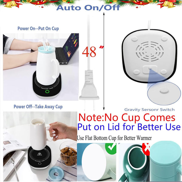 Coffee Mug Warmer for Desk with Auto Shut Off, Coffee Cup Warmer for Desk Office Home-Coffee Gifts Oval 4.8 inch