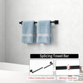 MKO Towel Bar for Bathroom, 24" Hand Towel Holder with Metal, Black Towel Rack Hanger Sturdy Wall Mounted for Kitchen Home Essentials, 2 Pack