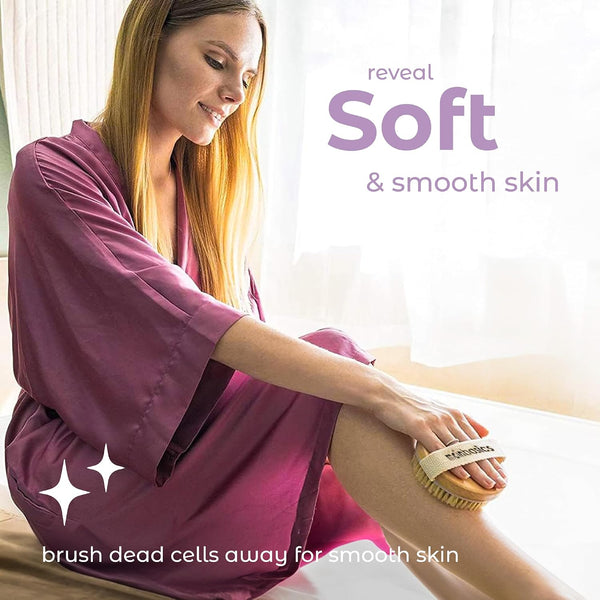 MainBasics Dry Brushing Body Brush for Lymphatic Drainage Lavender - Massage