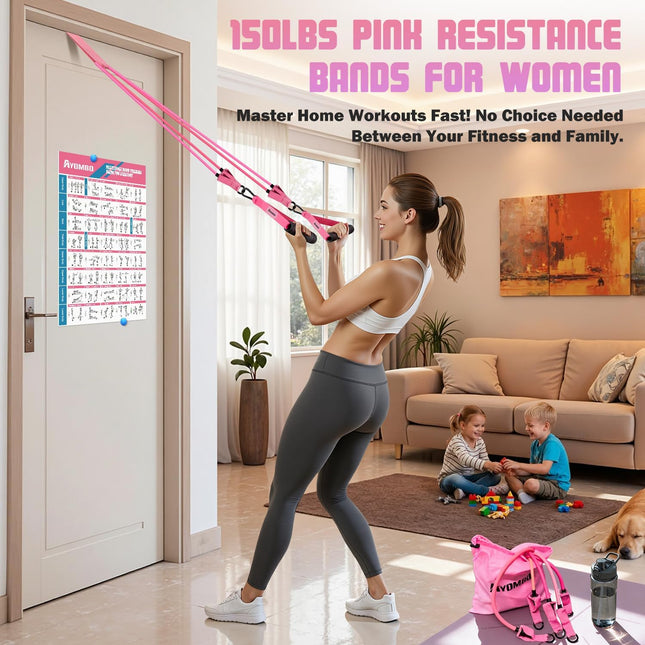 Resistance Bands, Exercise Bands with Handles for Working Out, Fitness Bands for