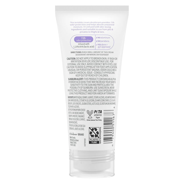 Dove Whole Body Deo Aluminum Free Ph Balancing Cream Deodorant Coconut & Vanilla