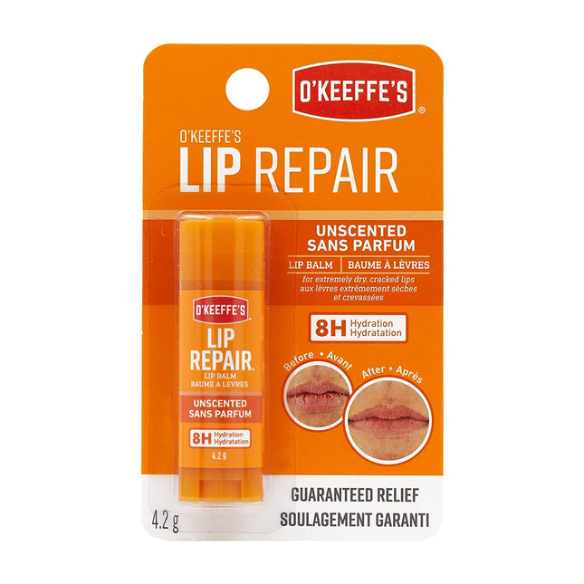 O'Keeffe'S Unscented Lip Repair Lip Balm for Dry, Cracked Lips, Stick, (Pack of 