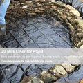 Inslat 20 Mil Pond Liner, 7x10 Ft Pond HDPE Skins Small Fish Pond Liners Rubber Pond Tarp Easy Cutting Underlayment for Fountains, Waterfall &