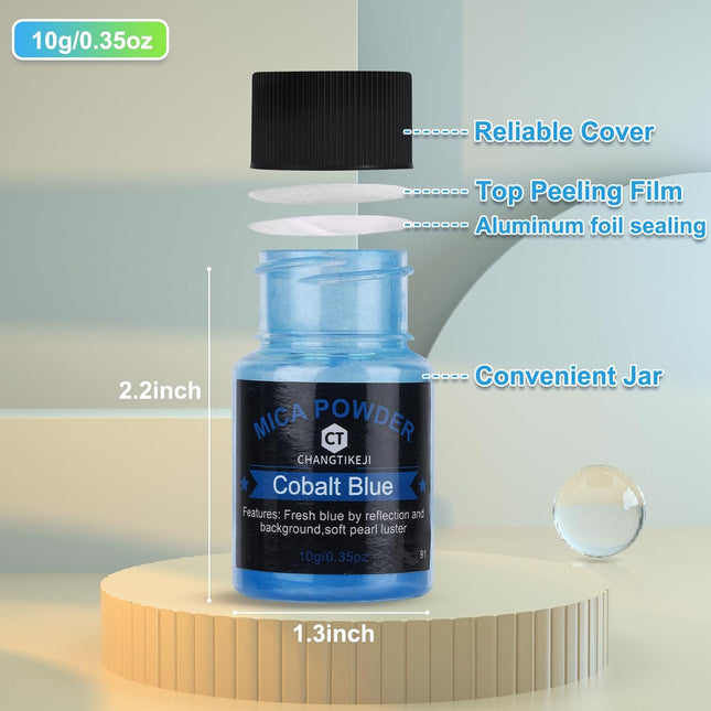 Mica Powder?24 Colors - 10G/Bottle of Natural Pigment Powder for Epoxy Resin?Soa