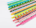 50 Pack Bent Reusable Straws, BPA-Free, 9" Colorful Hard Plastic Stripe Drinking Straw for Mason Jar Tumbler, Family or Party Use With Cleaning