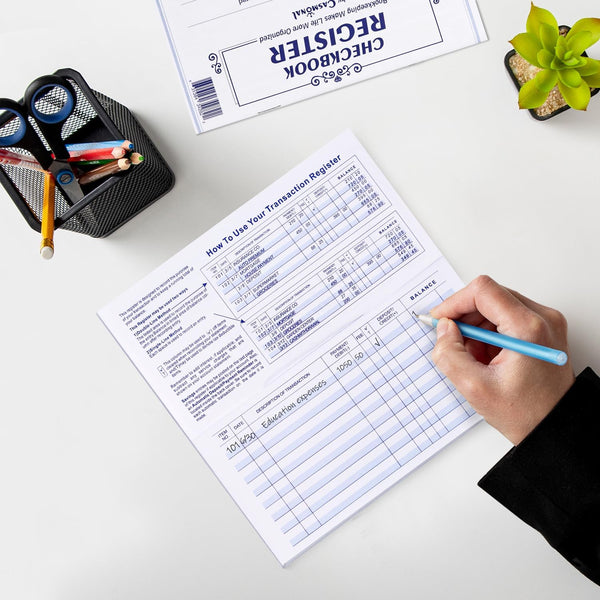 20 Pack Checkbook Register, Check Registers for Personal, Blank Ledger Transaction Registers for Personal or Business Bank, Check Register Book