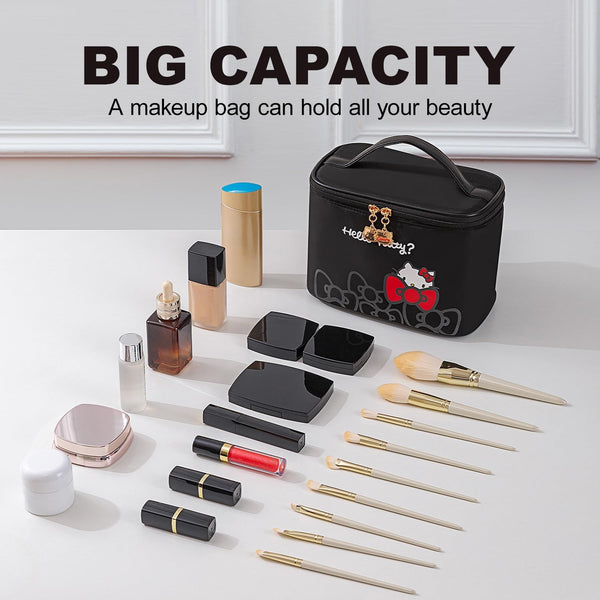 AmBealla Travel Makeup Bag Large Cosmetic Bags with Brush Holder,Pink Waterproof 2PCS Portable Cosmetic Case for Women,Toiletry Storage Bag for