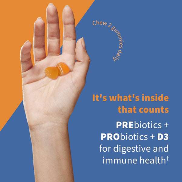 Garden of Life Dr Formulated 10 Billion CFU Prebiotic Fiber & Probiotic Gummies with Vitamin D3 for Digestive and Immune Health Ã¢ÂÂ Gluten