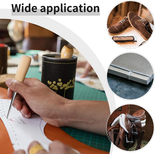 Leather Sewing Kit Leather Stitching Kit with Sewing Awl Waxed Thread Multicolor - Standard