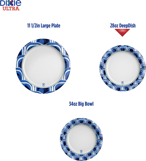 Dixie Ultra, Deep Dish Paper Plates, 28 Oz, 40 Count, Heavy Duty, Microwave-Safe, Soak-Proof, Cut Resistant, Disposable Plates For Heavy, Messy