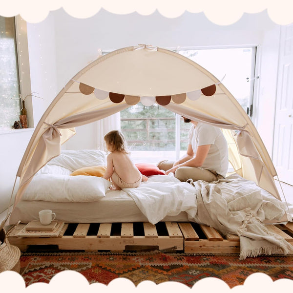 Twin Bed Tent Canopy for Kids Toddler Tents Indoor Bed Bunk Sleep Tents | Twin Size Bed Tent Dream Playhouse Privacy Blackout Portable Drafty Room