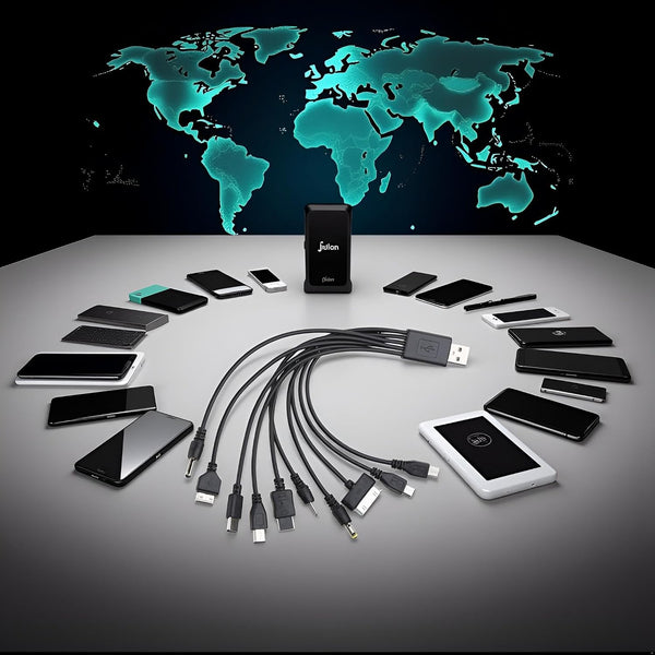 1Pc Black 10 in 1 USB Multi Charger Cables for Mobile Phones USB Charging Cord 20cm/7.87in to Multi Plug Cell Phone Charger Cable 10 in 1 Cable