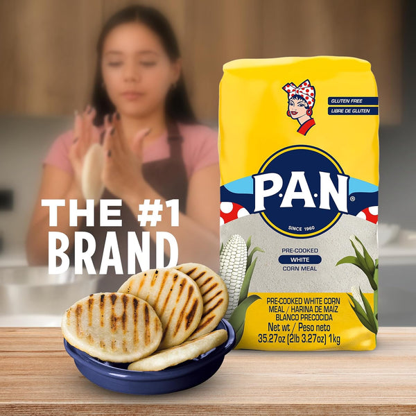 P.A.N. White Corn Meal – Pre-cooked Gluten Free and Kosher Flour for Arepas (2 lb 3.27 Oz / Pack of 1) 35.27 Ounce (Pack of 1)