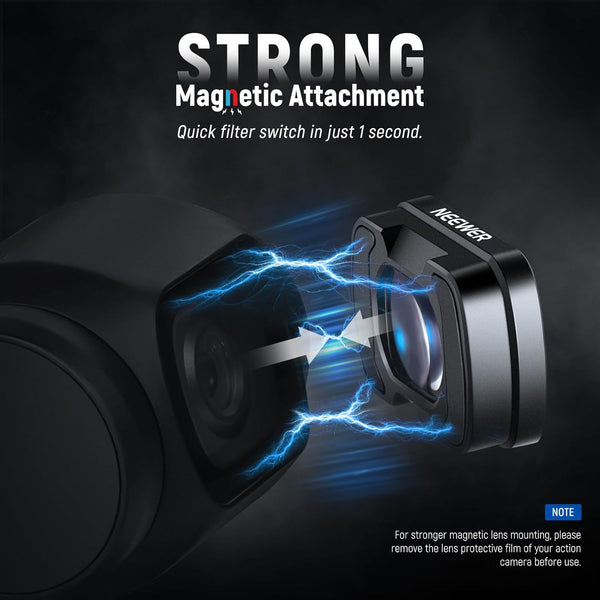 NEEWER 0.75X Wide Angle Lens Compatible with DJI OSMO Pocket 3 Creator Combo Accessories, Expanded FOV of 108ÃÂ°, Magnetic Coated Aspherical Action