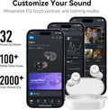 TOZO T10 Wireless Earbuds Powerful Bass Stereo Wireless Charging, APP, IPX8 Matte White