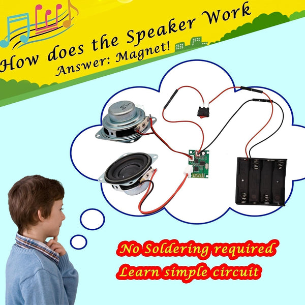 DIY Bluetooth Speaker Kit, Stem Projects for Kids Ages 8-12, Science Kits for Kids Age 12-14, STEM Learning Project, Science Gift for Boys Teens