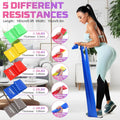 Resistance Bands, 5 Pcs Exercise Bands Elastic Stretch Bands for Fitness Yoga Pilates Stretching Strength Training, Workout Bands for Women and