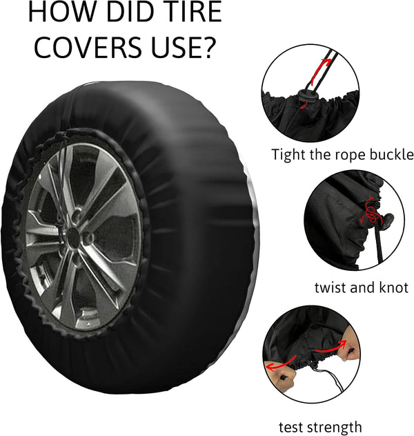 Bigfoot American Flag Camping Spare Tire Cover Wheel Protectors Weatherproof Wheel Covers Universal Fit for Trailer Rv SUV Truck Camper Travel