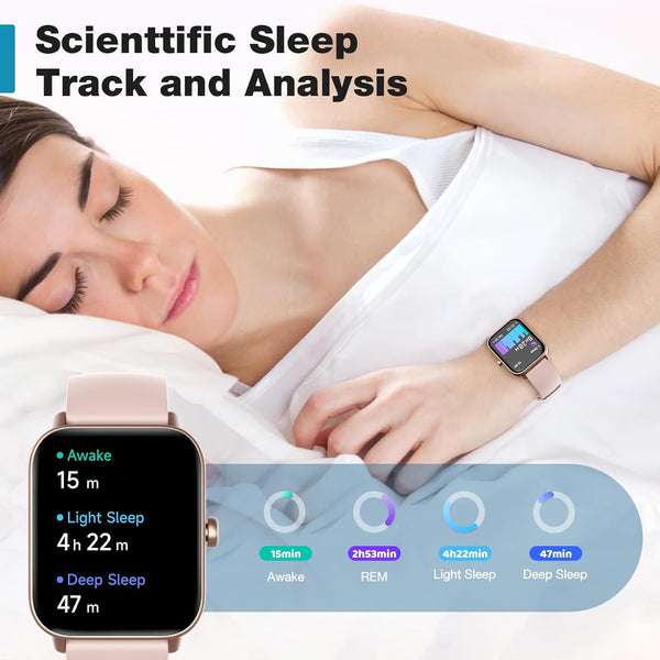 Fitpolo Smart Watch for Women,1.8Ã¢ÂÂ Touchscreen, Bluetooth Call, Alexa Built-In,24/7 Heart Rate Spo2 Monitor,Step Counting,Sleep Tracking, IP68