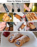 EUICAE Cannoli Tubes, 5 inch Large Stainless Steel Cannoli Forms Non-stick cream horn Danish Pastry Molds for Croissant Shell Cream Roll Pack of