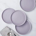 Stone Lain Cleo Stoneware 16-Piece Modern Dinnerware Set, Plates and Bowls, Light Gray, Service for 4, Microwave & Dishwasher Safe Dinnerware Set