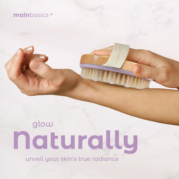 MainBasics Dry Brushing Body Brush for Lymphatic Drainage Lavender - Massage