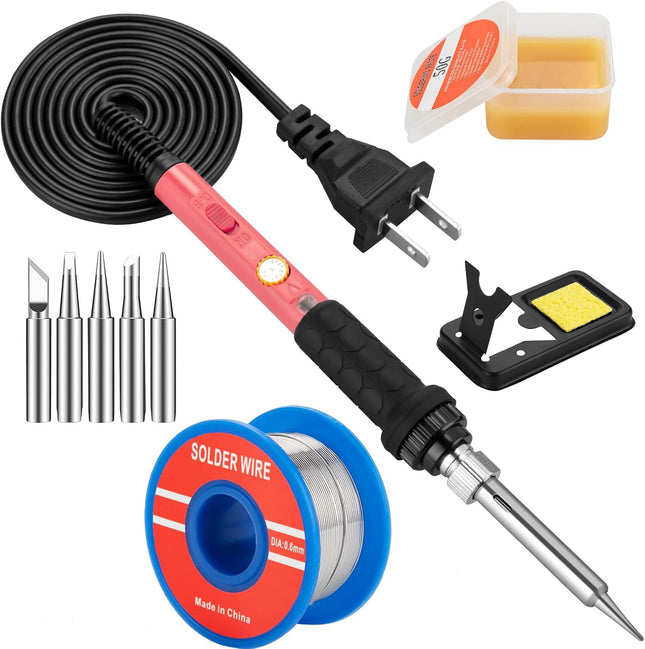 Soldering Iron Kit, 60W Soldering Iron with 5Pc Interchangeable Tips, 10-In-1 Adjustable Temperature Solder Welding Tool