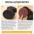 2 Pack 5 Inch 5 Hole Orbital Sander Replacement Pad for Porter Cable 333 333VS Random Orbit Sanders - Hook and Loop Sanding Pad Parts for Porter