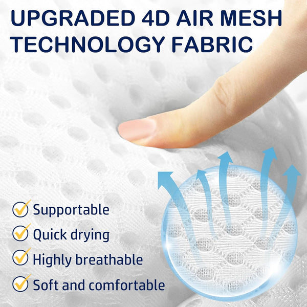 Bathtub Pillows Bath Pillow Luxury Bathtub Pillows for Back and Neck Support Soft & Comfortable Bath Pillows for Tub 4D Air Mesh Fabric 6 Non-Slip