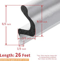 26 Feet Long Reach Door Weather Stripping Door Seal Strip, New Upgraded V-Shaped Replacement Kerf Weather Stripping for Door Frame Door